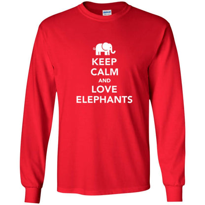 Elephant Lover T-shirt Keep Calm And Love Elephants T-shirt Red