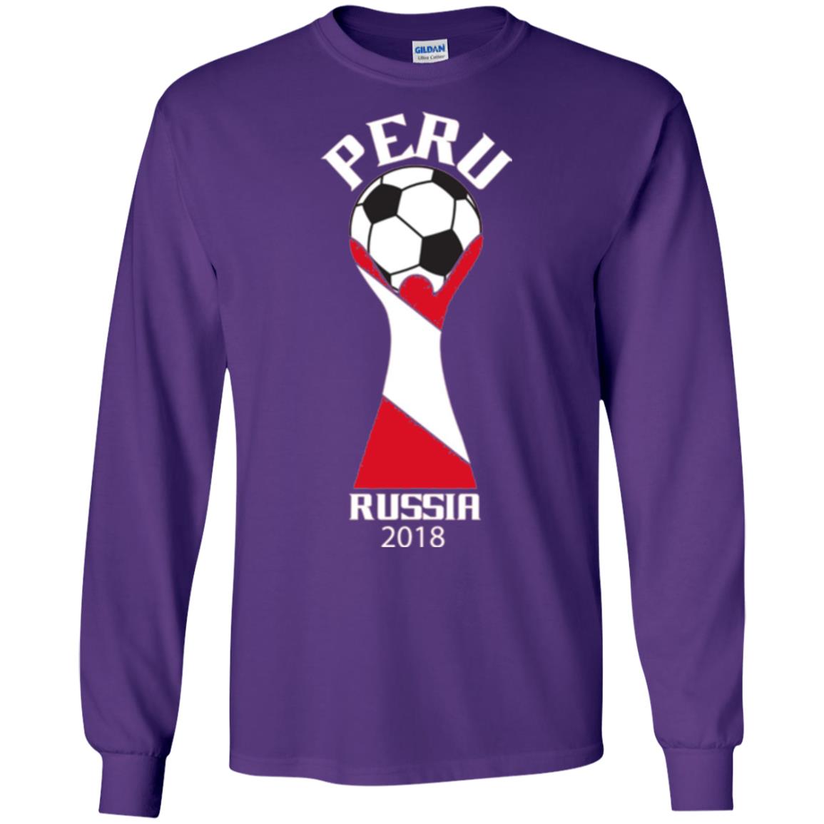 Football Lovers T-shirt Peru Russia 2108 Purple