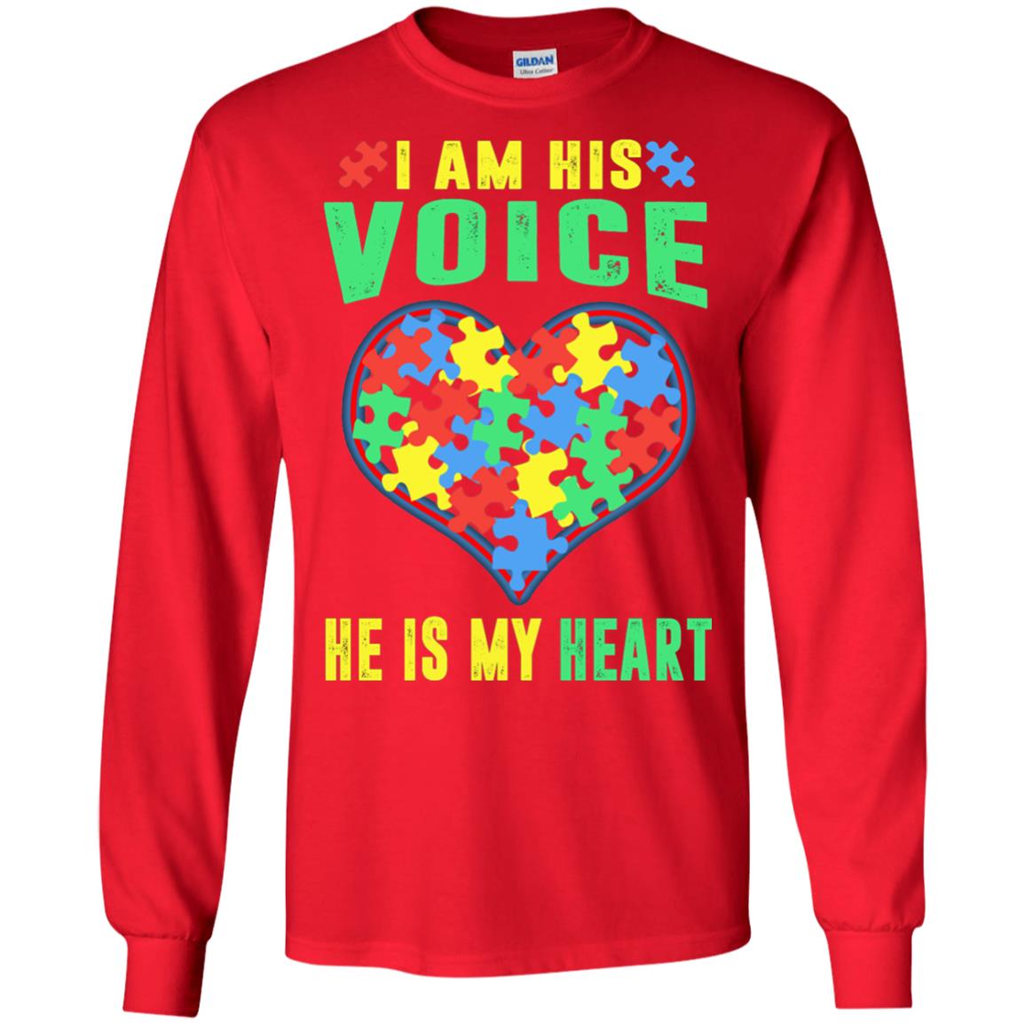 Autism Awareness Shirt He Is My Heart Red