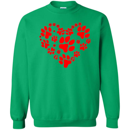 Dog Lover T-shirt Dog Paw Heart Valentine T-shirt Irish Green