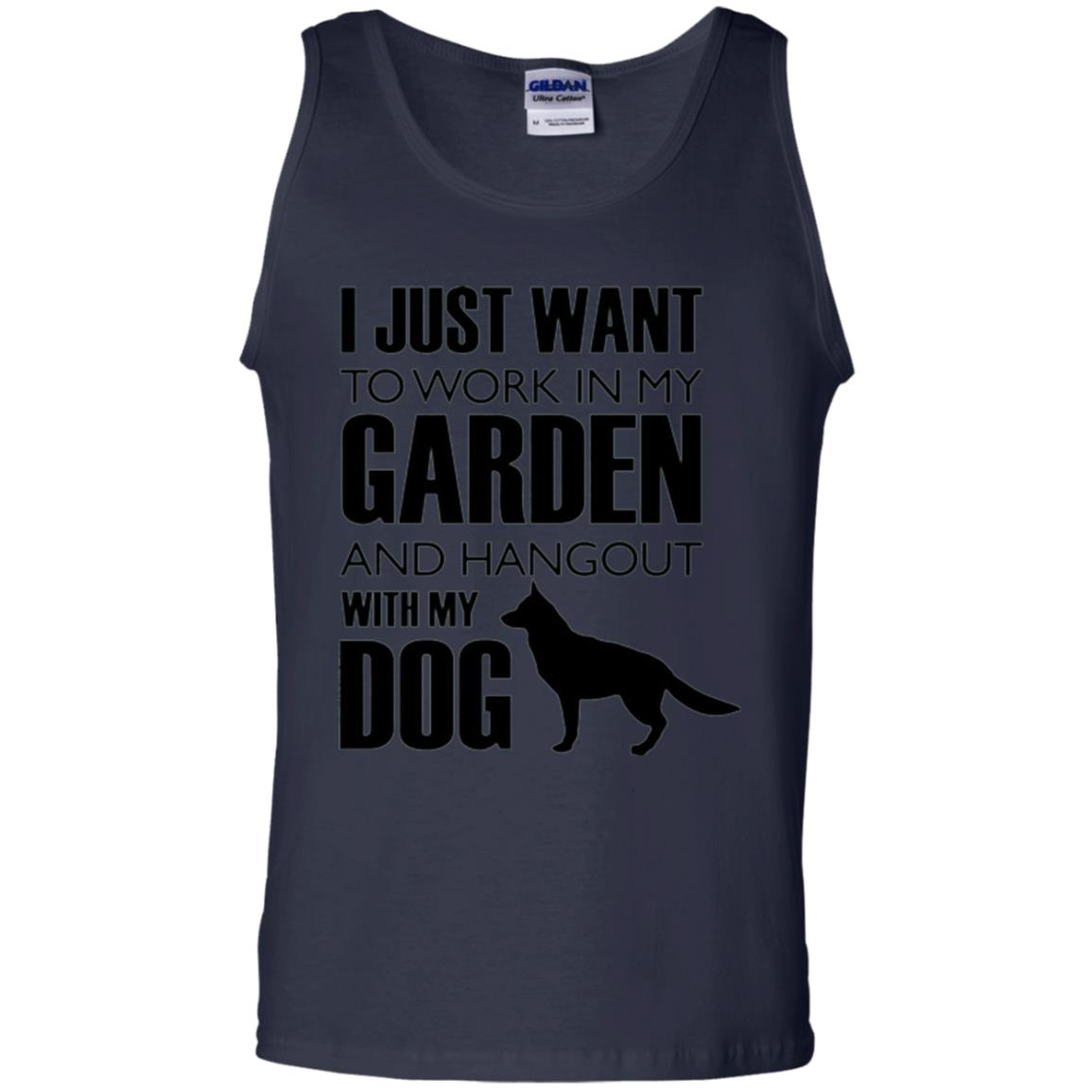 Dog Lovers T-shirt I Just Work In My Garden And Hangout With My Dog Navy