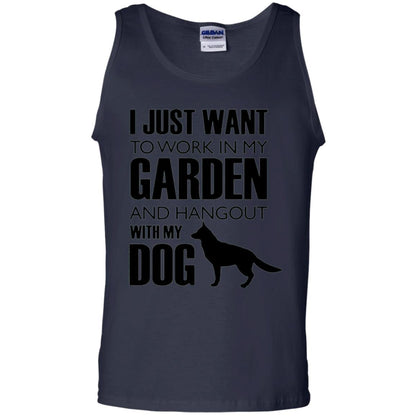 Dog Lovers T-shirt I Just Work In My Garden And Hangout With My Dog Navy