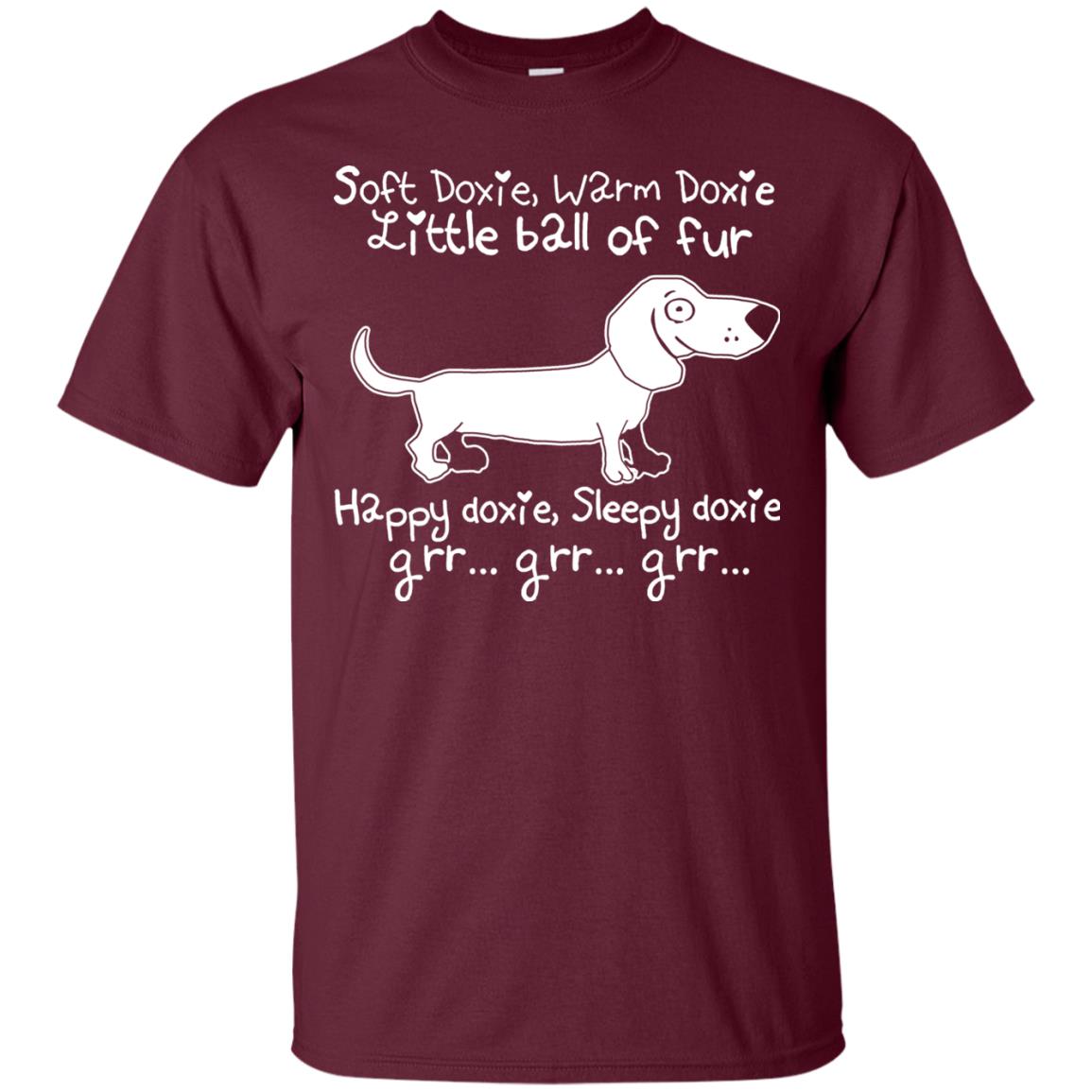 Soft Warm Happy Sleepy Doxie Little Ball Of Fur Dachshund Maroon
