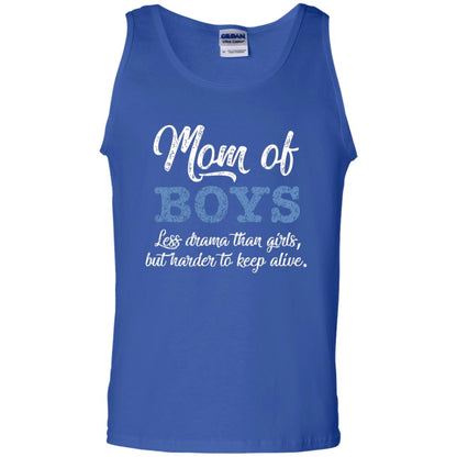 Mom Of Boys Less Drama Than Girls But Harder To Keep Alive Shirt Royal