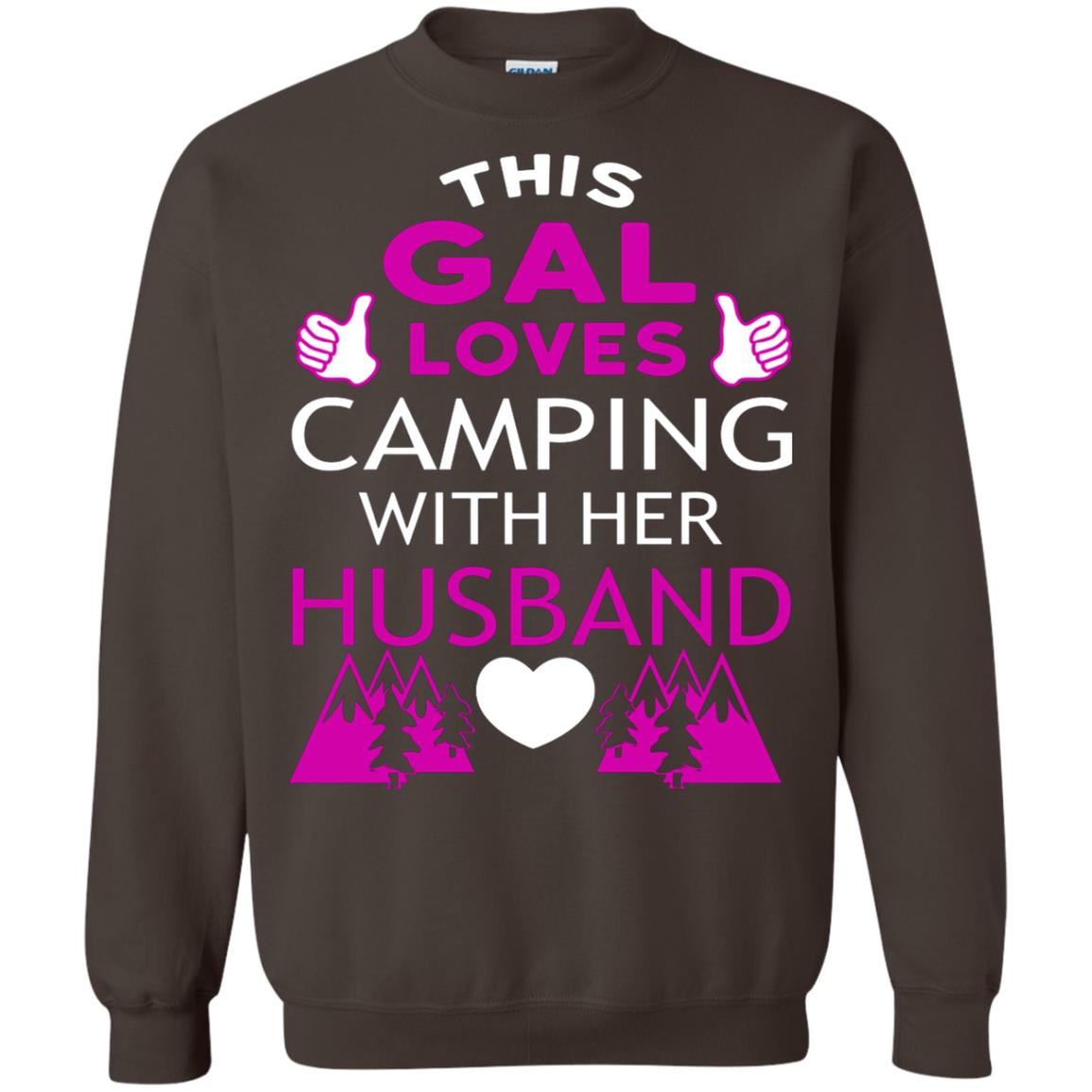 This Gal Loves Camping With Her Husband Wife Shirt Dark Chocolate