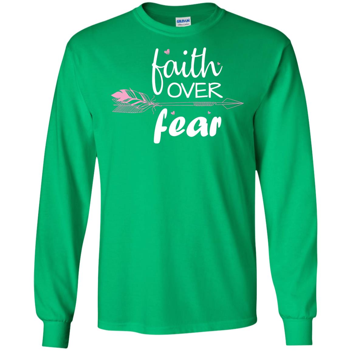 Faith Over Fear Arrow Christian Shirt Irish Green