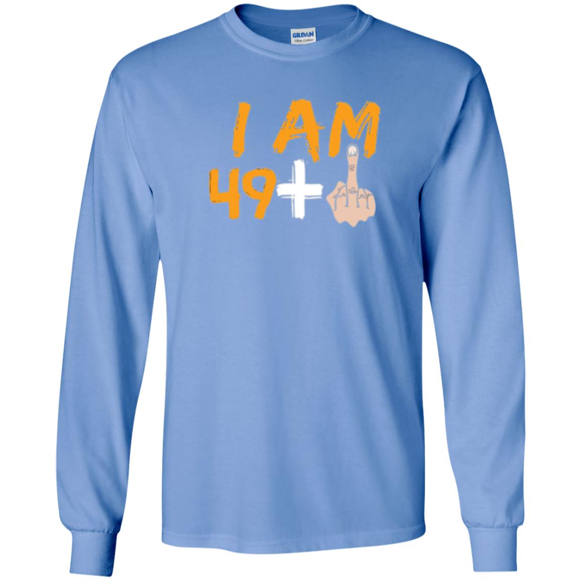 50th Birthday T Shirt I Am 49 Plus Carolina Blue