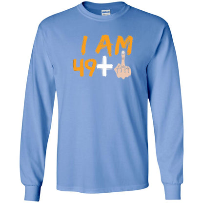 50th Birthday T Shirt I Am 49 Plus Carolina Blue