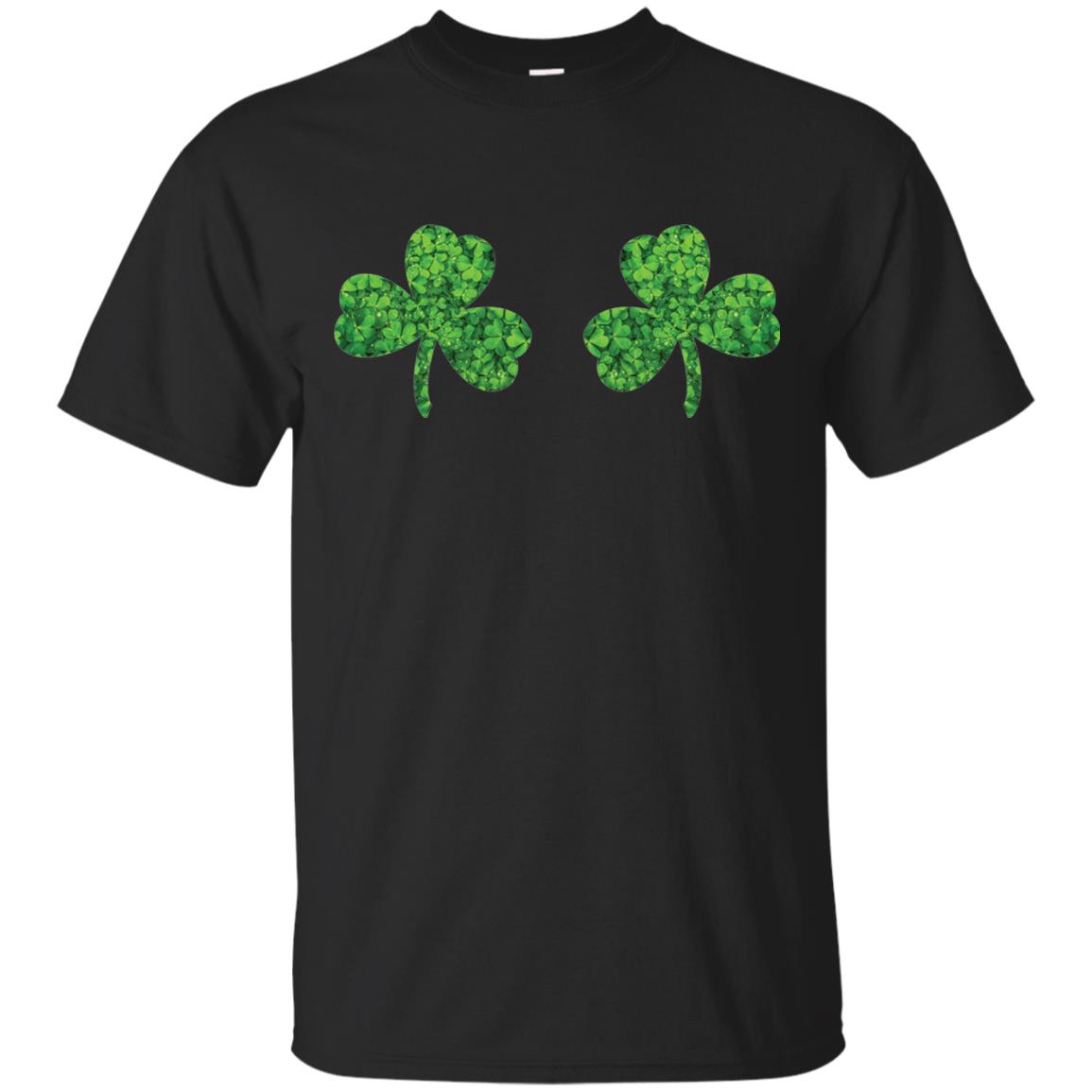 Shamrock Boobs Funny Saint Patrick_s Day T-shirt Black