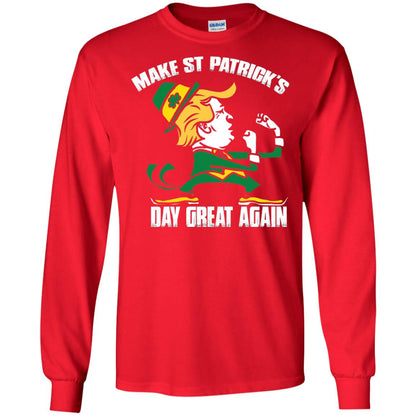Trump Make St Patricks Day Great Again Funny Trump T-shirt Red