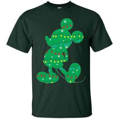 Christmas T-shirt Disney Mickey Mouse Fairy Lights Forest Green