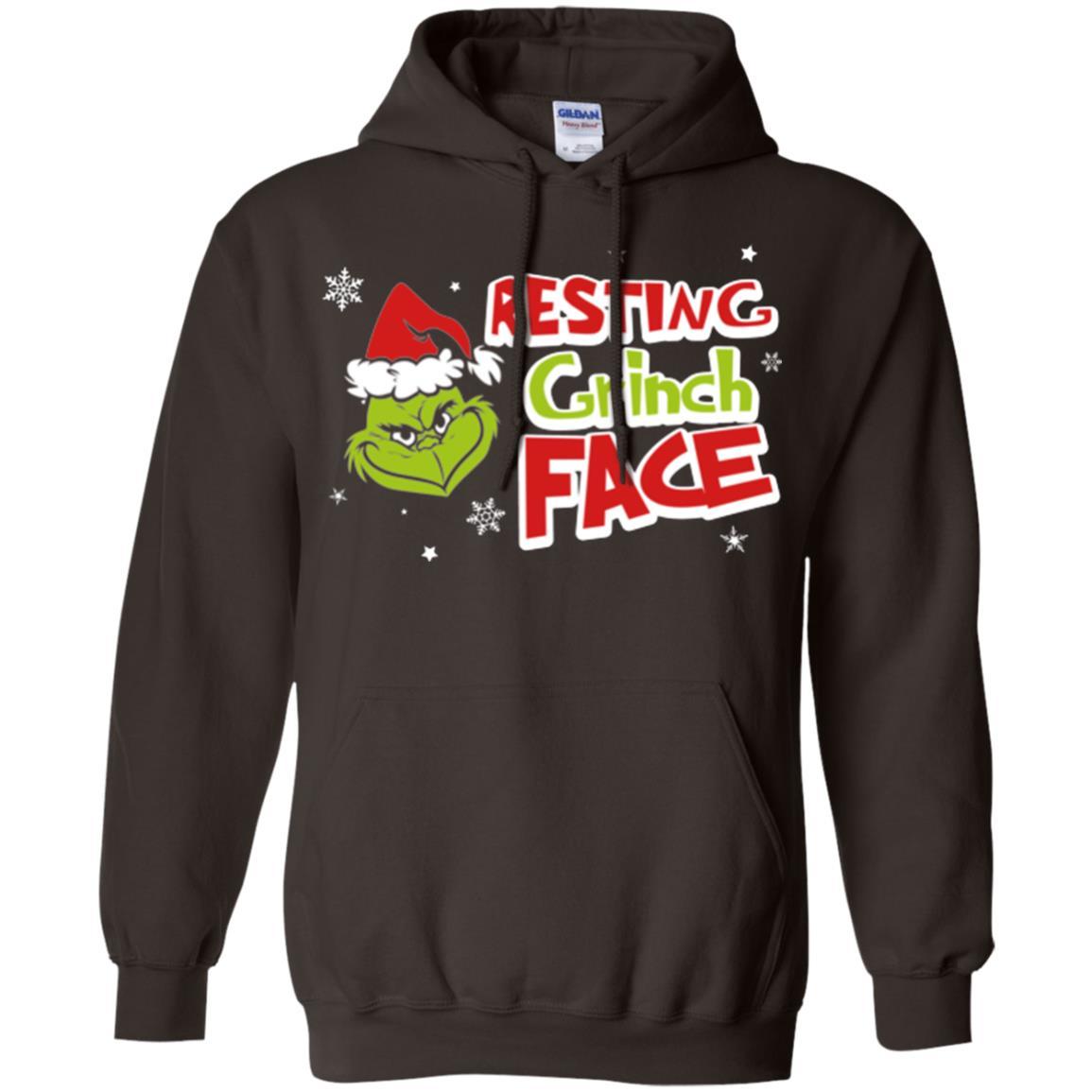 Christmas T-shirt Resting Grinch Face Dark Chocolate