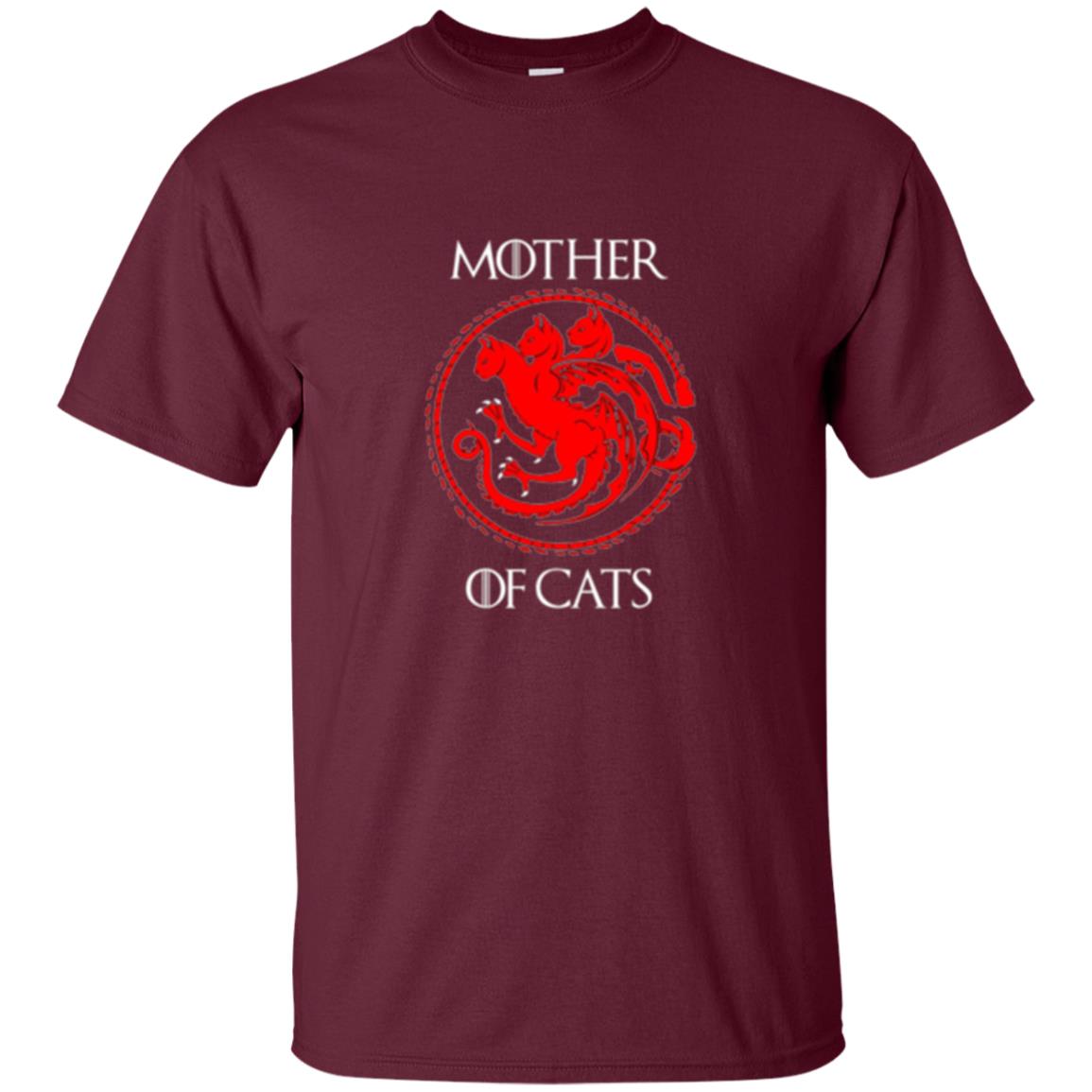 Cat Lovers T-shirt Mother Of Cat Maroon