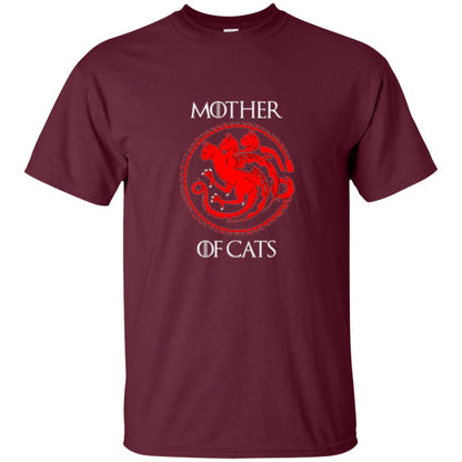 Cat Lovers T-shirt Mother Of Cat Maroon