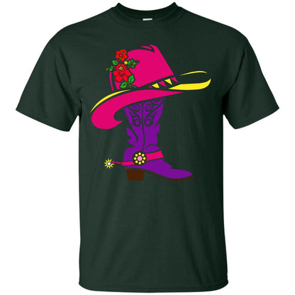 Cowgirl Boots With Hat T-shirt Forest