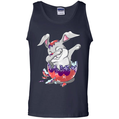 Funny Dabbing Bunny T-shirt For Kids Easter Gift Navy
