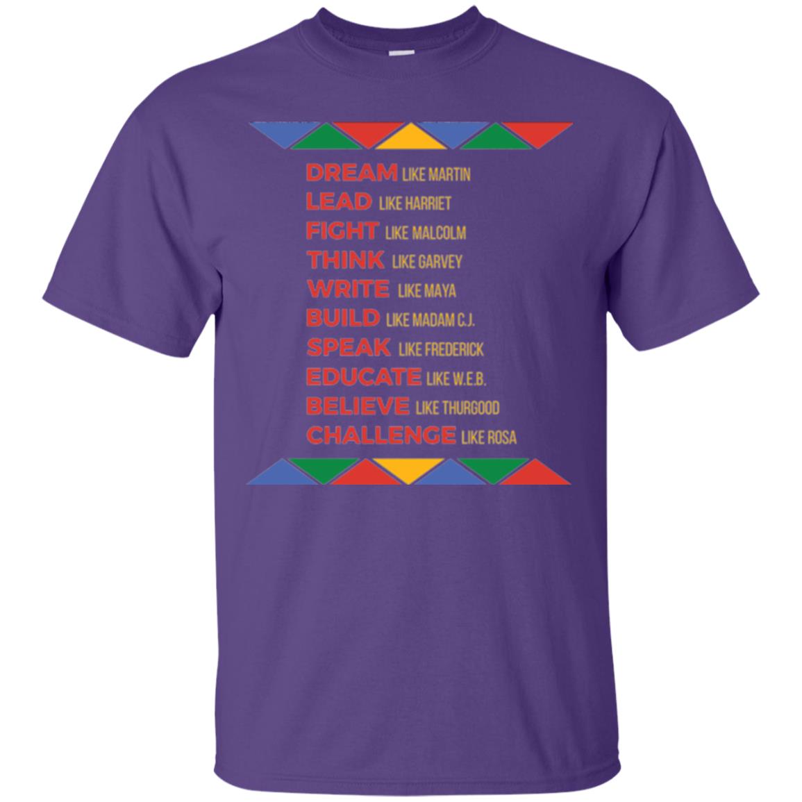 Black History African American Heroes T-shirt Purple