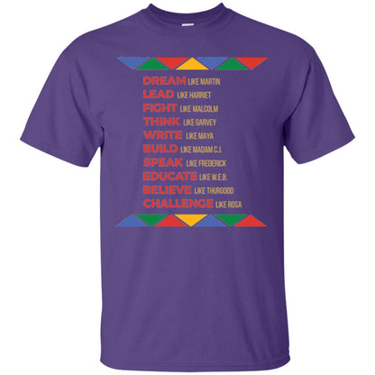 Black History African American Heroes T-shirt Purple