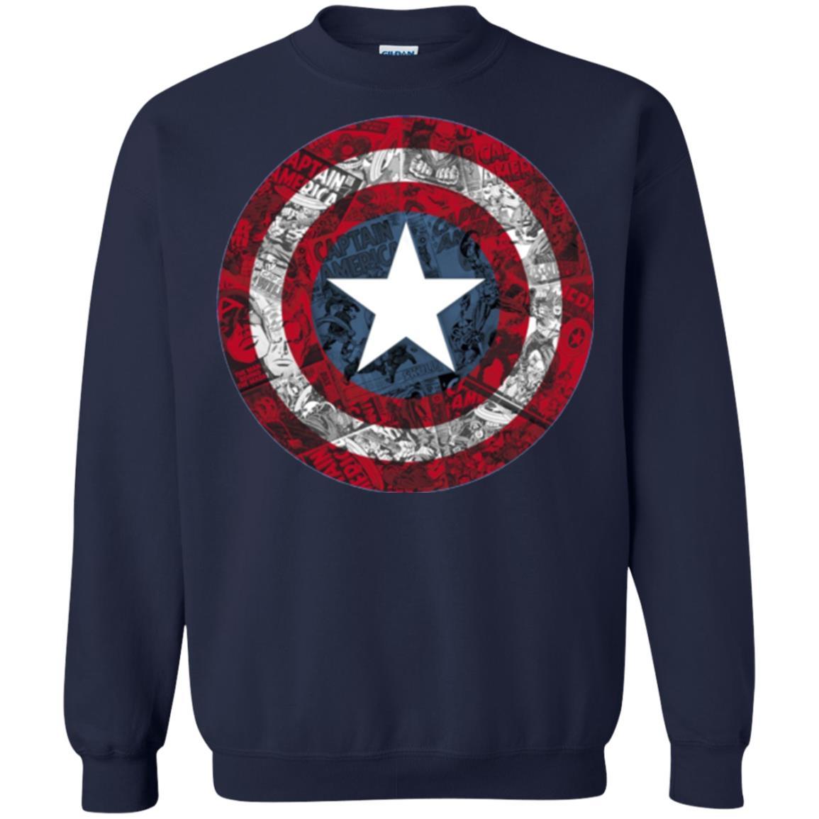 Film T-shirt Captain America Avengers Shield Comic Graphic Navy