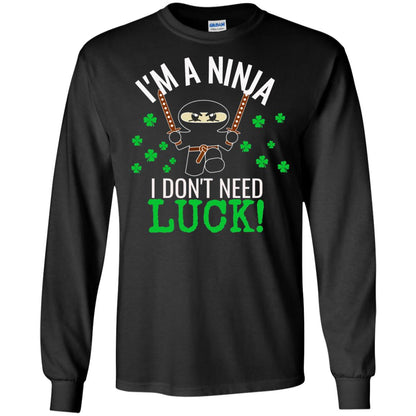 Ninja Luck Green St. Patrick_s Day T-shirt Black
