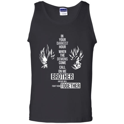 Son Goku T-shirt In Your Darkest Hour When The Demons Come Call On Me Brother Black