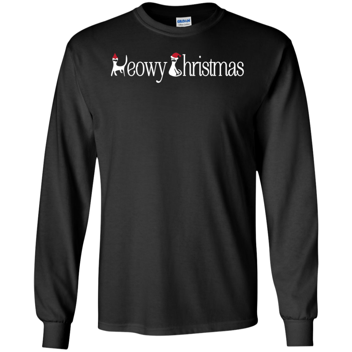 Christmas T-shirt Meowy Christmas Black
