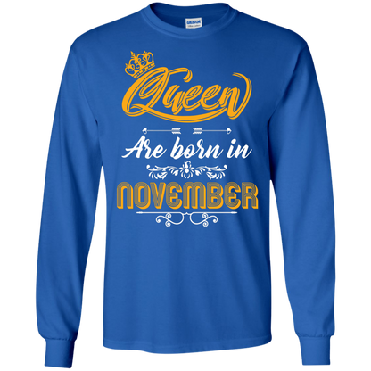 Brithday T-Shirt Queen Are Born In November Royal