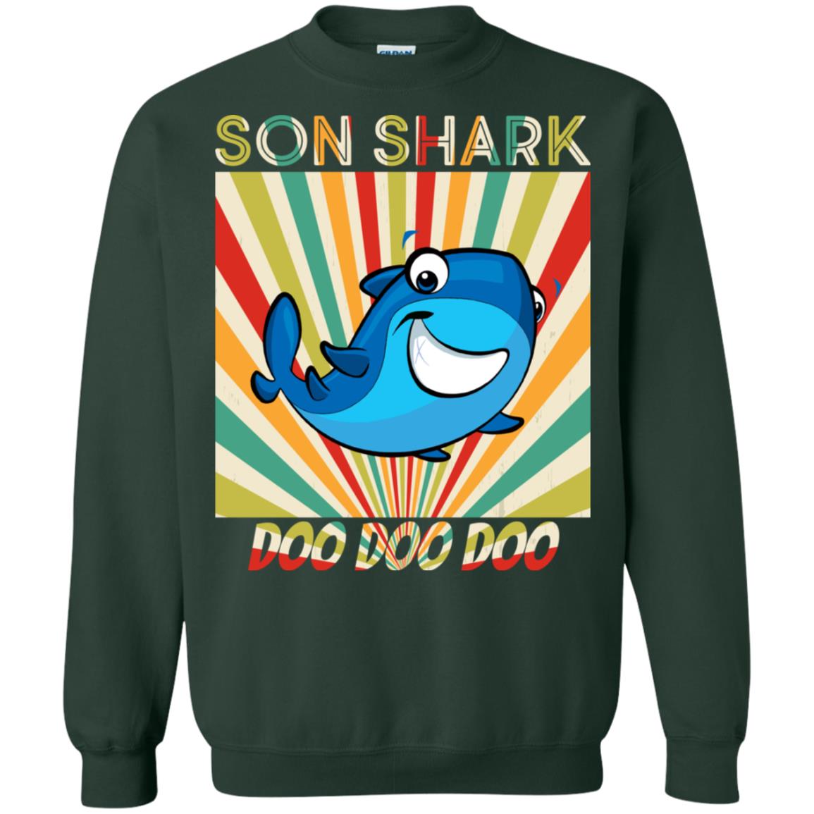 Son Shark Doo Doo Doo Family Shark Gift Shirt Forest Green