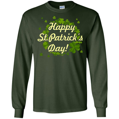 Happy St.patricks Day Shamrocks T-shirt Forest Green