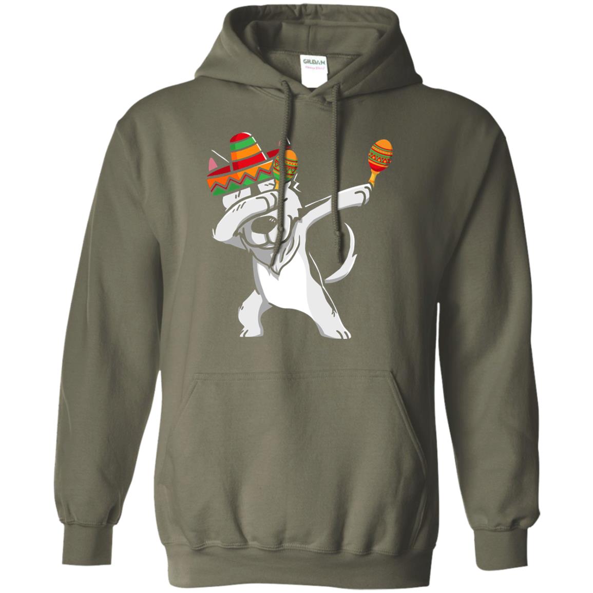 Dabbing Husky Funny Cinco De Mayo T-shirt Military Green