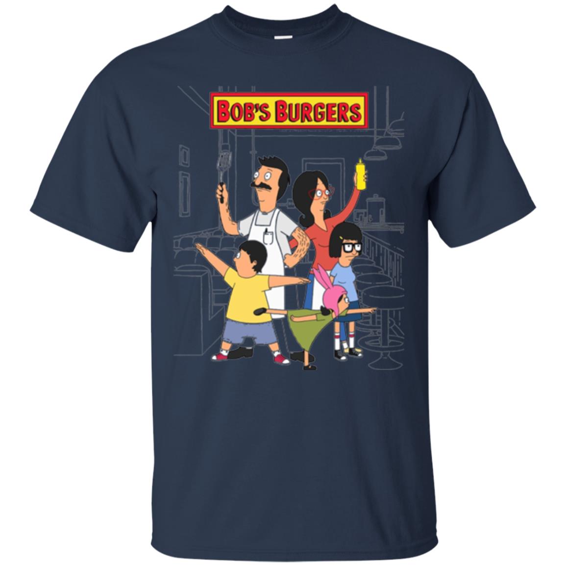 Family Group Hero Pose T-shirt Bob_s Burgers Navy