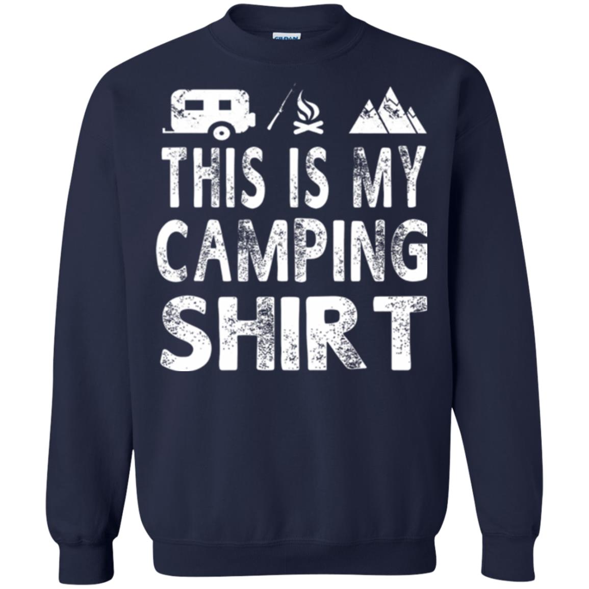 Funny Camper Gift T-shirt This Is My Camping Shirt Navy