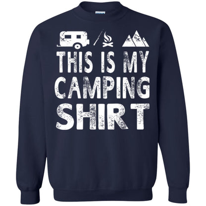 Funny Camper Gift T-shirt This Is My Camping Shirt Navy
