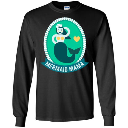 Mermaid Mama Cool Shirt For Grandma Love Mermaid Black