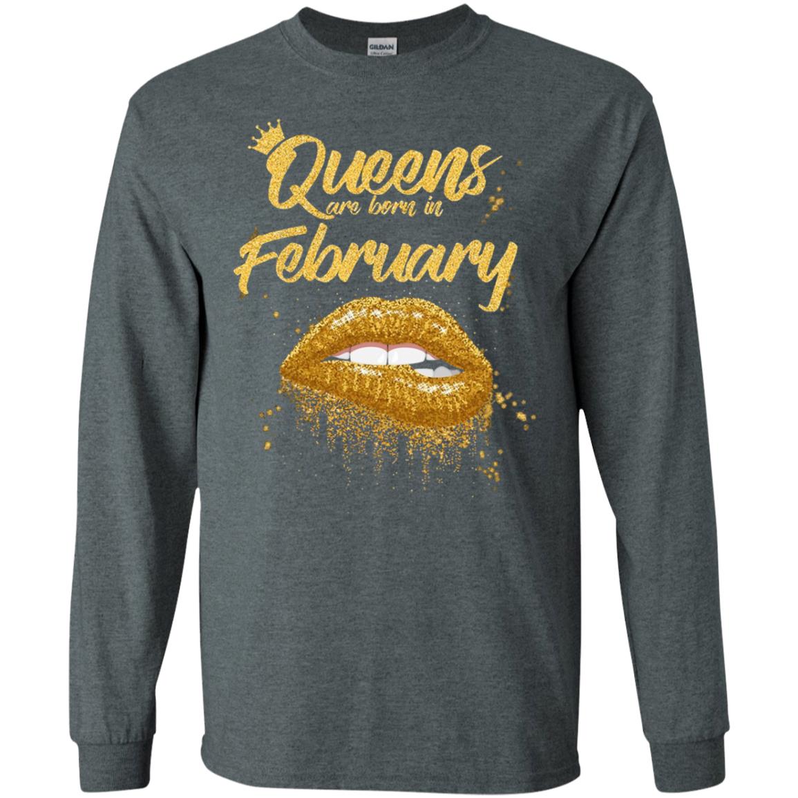Black Women T-shirt Queens Are Born In February Birthday Dark Heather