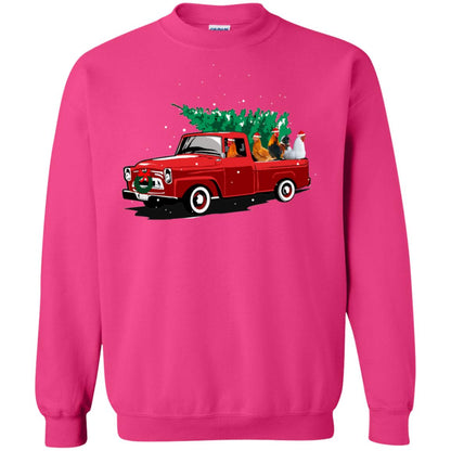 Chickens On Car Merry Christmas Gift Shirt For Mens Womens Heliconia