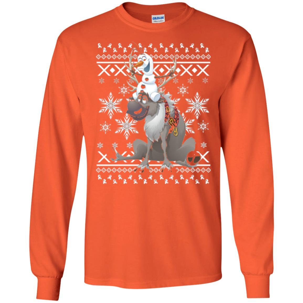 Film T-shirt Frozen Olaf Sven Riding Antler Orange