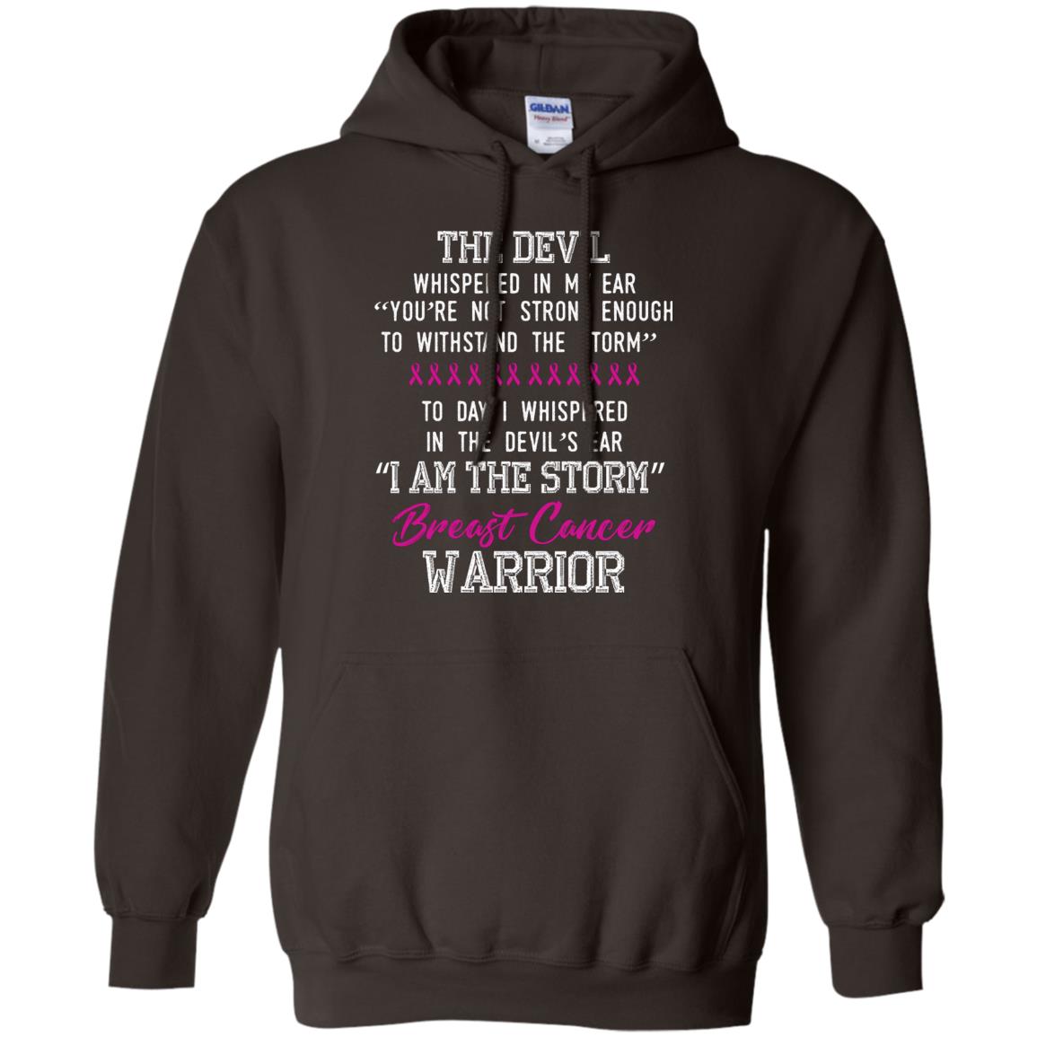 Breast Cancer Warrior T-shirt I Am The Storm Breast Cancer Warrior With Pink Ribbons Dark Chocolate