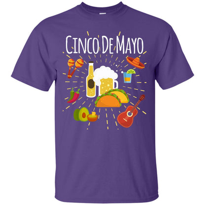 Cinco De Mayo Beer Tacos Guitar Mexico Shirt Purple