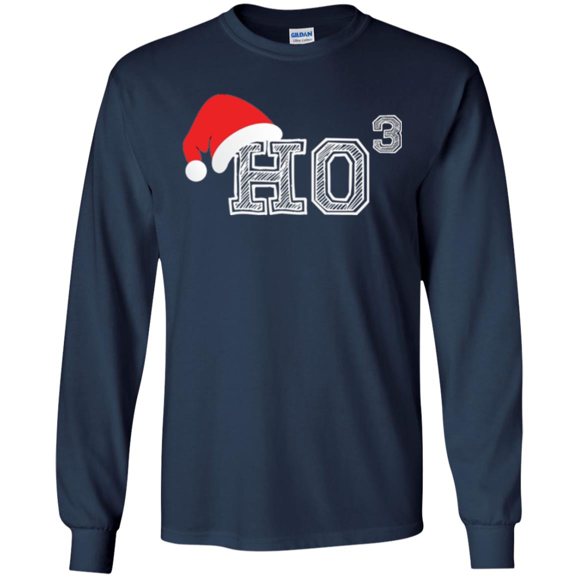 Christmas T Shirt Ho Ho Ho X 3 Third Power Navy