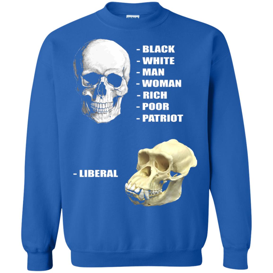 Funny Cool Skulls T-shirt Modern America Patriot Liberal Royal