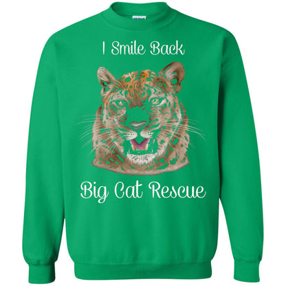 I Smile Back Big Cat Recuse Shirt Irish Green