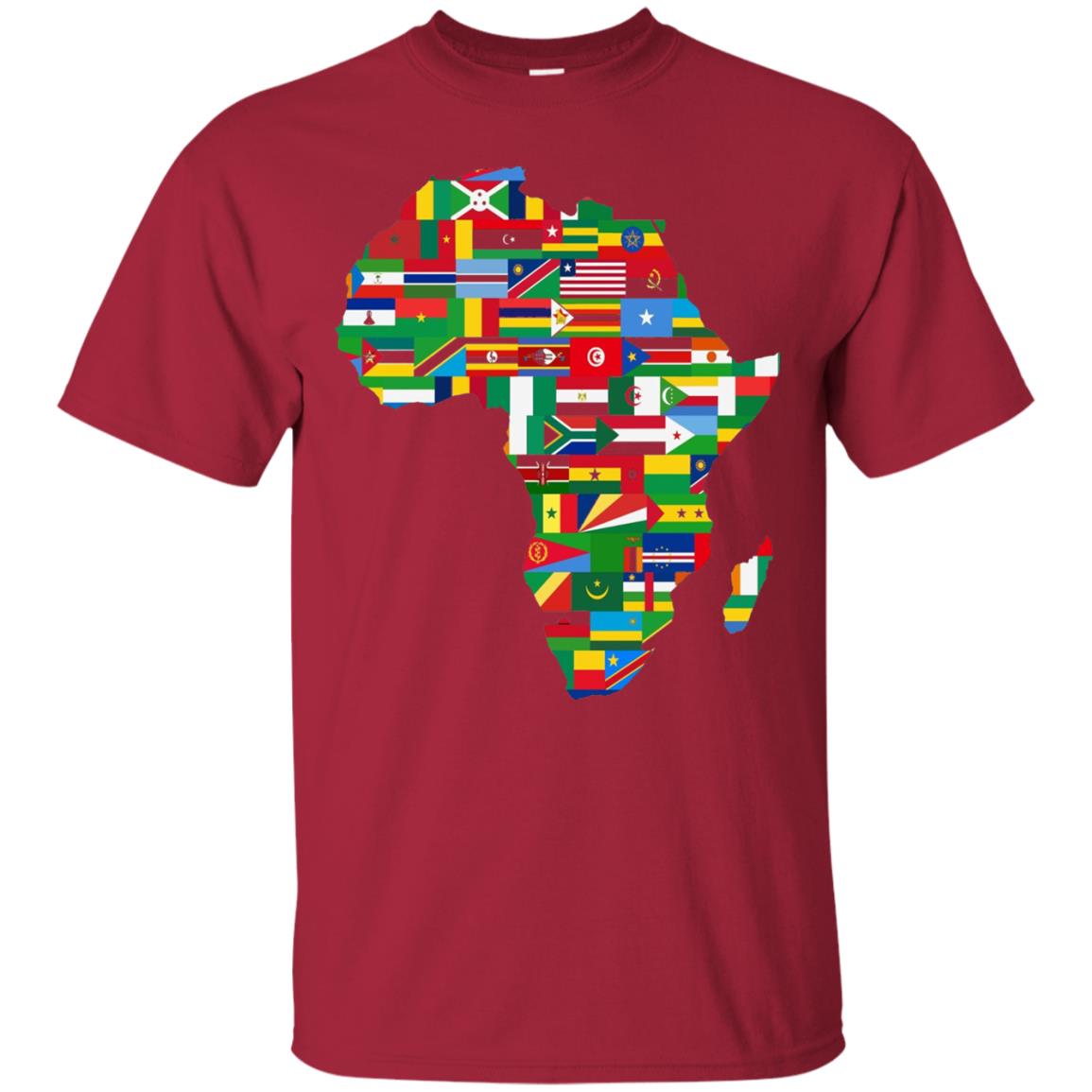 Proud African Country Flags Continent Love Proud African American T-shirt Cardinal
