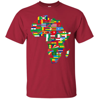 Proud African Country Flags Continent Love Proud African American T-shirt Cardinal