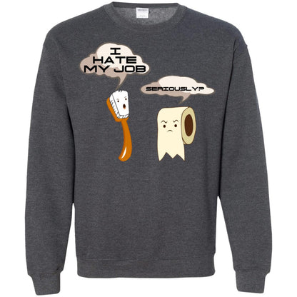 Funny Toothbrush And Toilet Paper I Hate My Job T-shirt Dark Heather