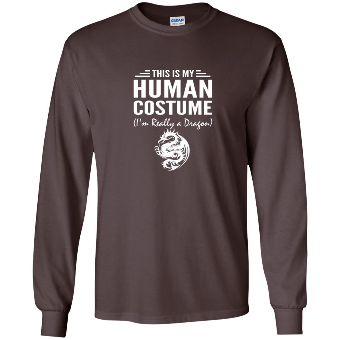 Dargon T-shirt This Is My Human Costume I'm Really A Dragon Dark Chocolate