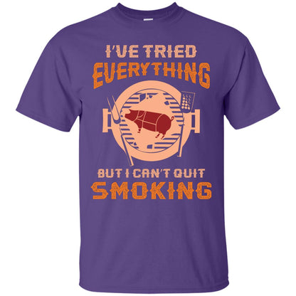 I Can’t Quit Smoking Barbecue Party T-shirt Purple