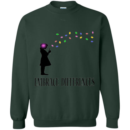 Autism Awareness T-shirt Embrace Differences T-shirt Forest Green