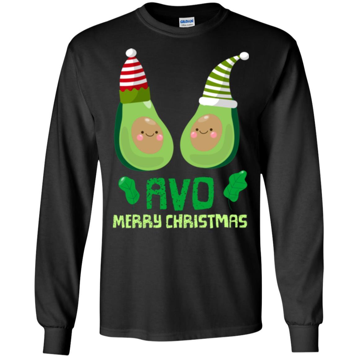 Avocado Merry Christmas T-shirt Black