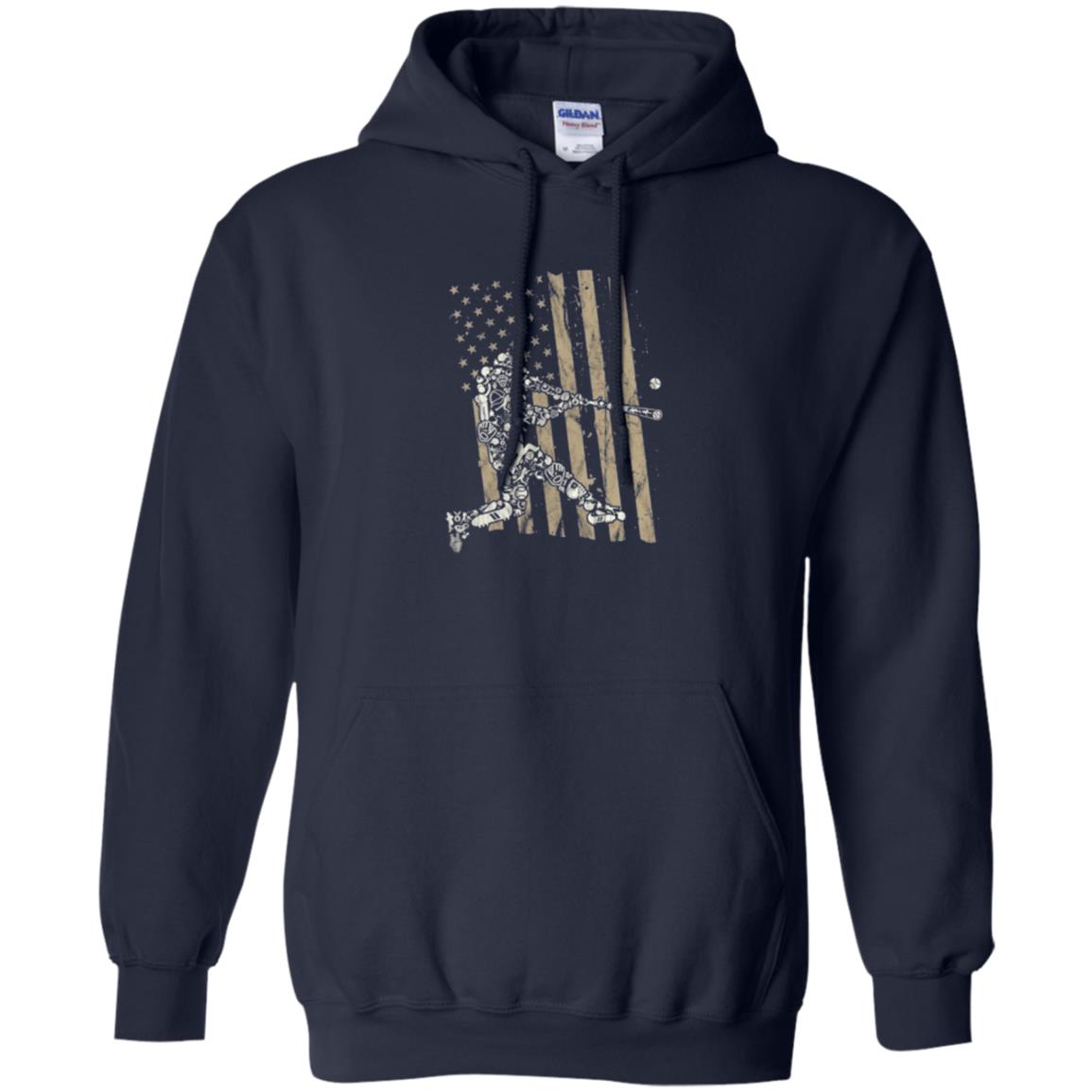 Baseball Player T-shirt American Flag Navy
